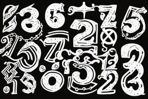 a tattoo of the number 3 and the percentage % symbol tattoo idea
