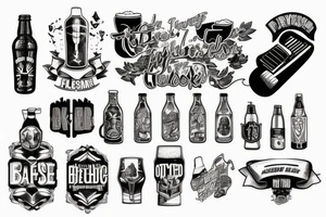 Mixed concept with gym and beer tattoo idea