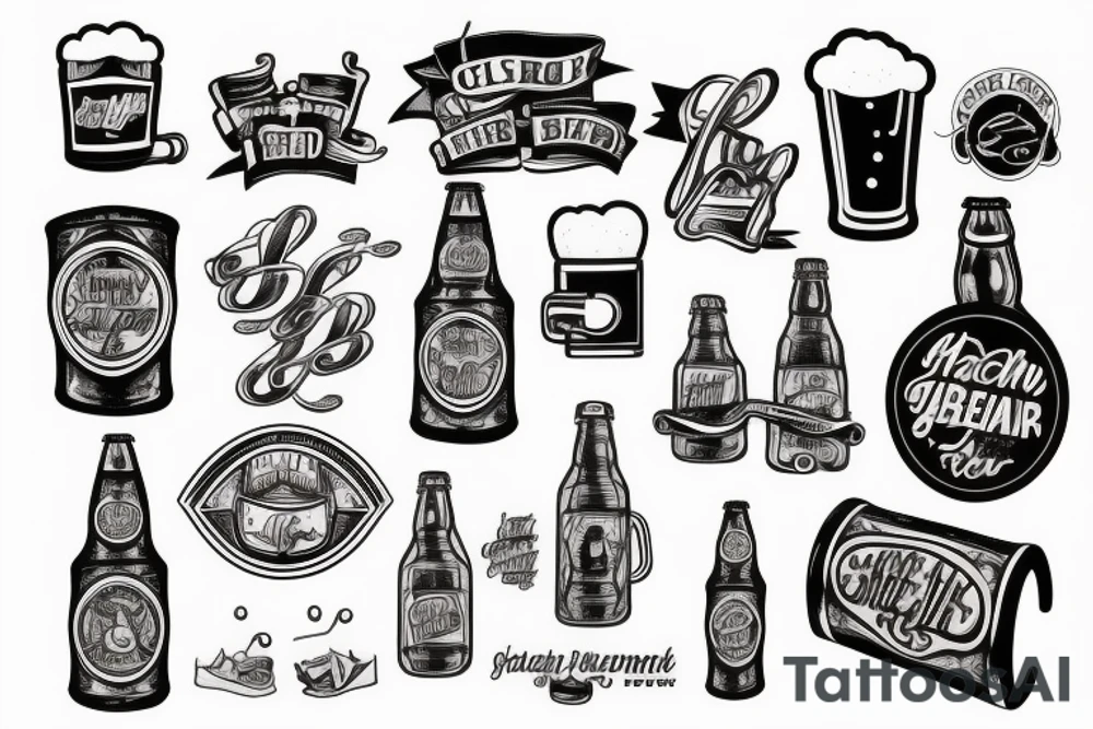 gym and beer tattoo idea