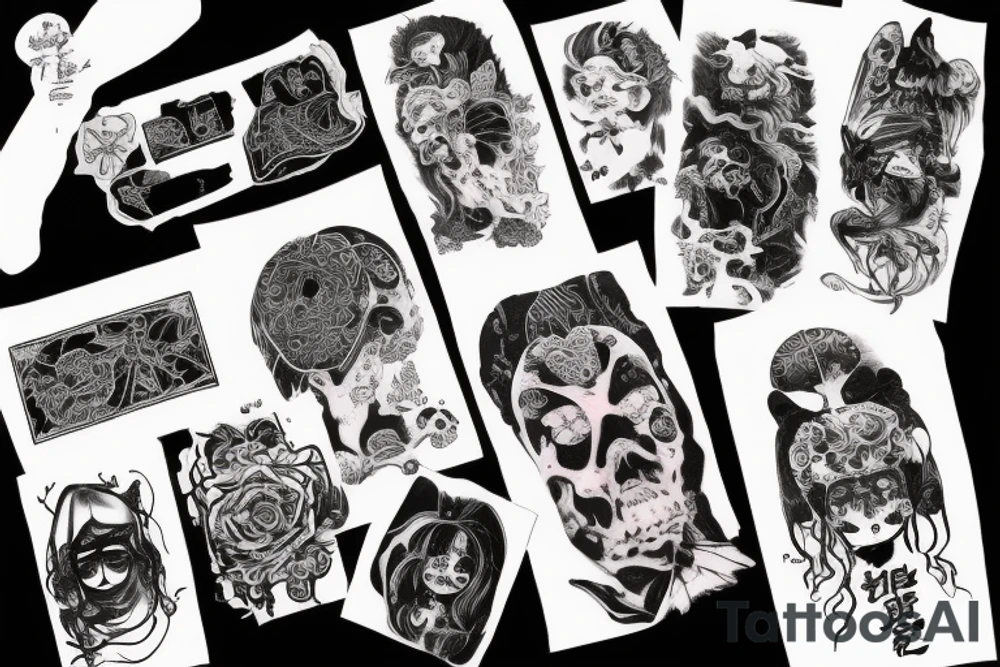 戴着滑稽帽子和穿着毛衣的黑猫 tattoo idea