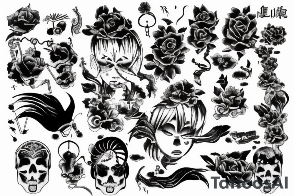 戴着滑稽帽子和穿着毛衣的黑猫 tattoo idea