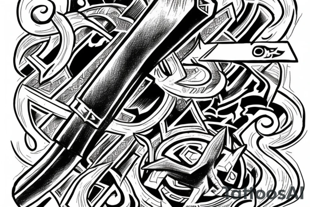 Thor's hammer with Odin's head at the top. tattoo idea
