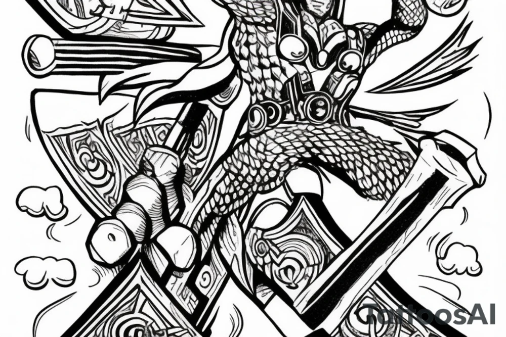Thor's hammer with Odin's head at the top. tattoo idea