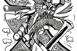 Thor's hammer with Odin's head at the top. tattoo idea