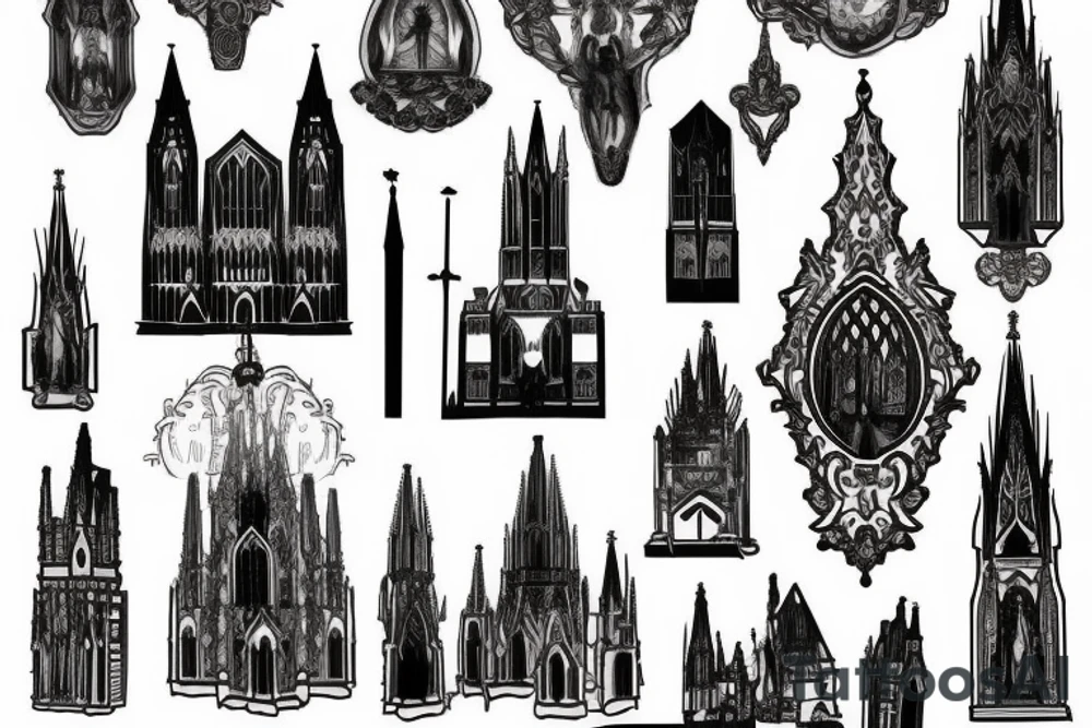 Wien Stephan's Dom Gothic style tattoo idea