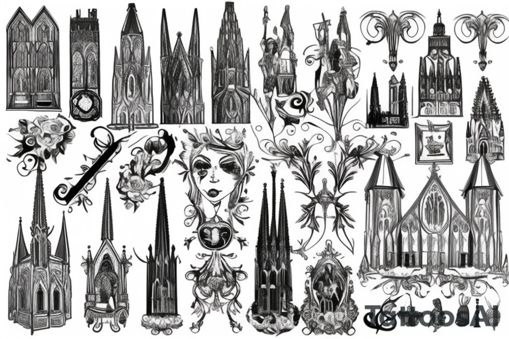 Wien Stephan's Dom Gothic style tattoo idea