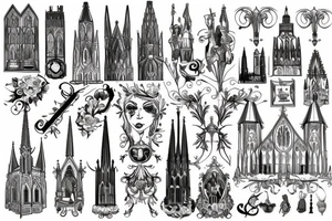 Wien Stephan's Dom Gothic style tattoo idea