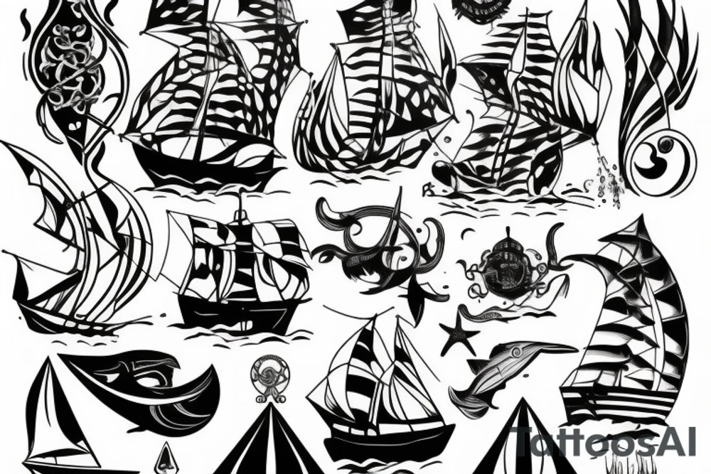 Come out upon my seas tattoo idea