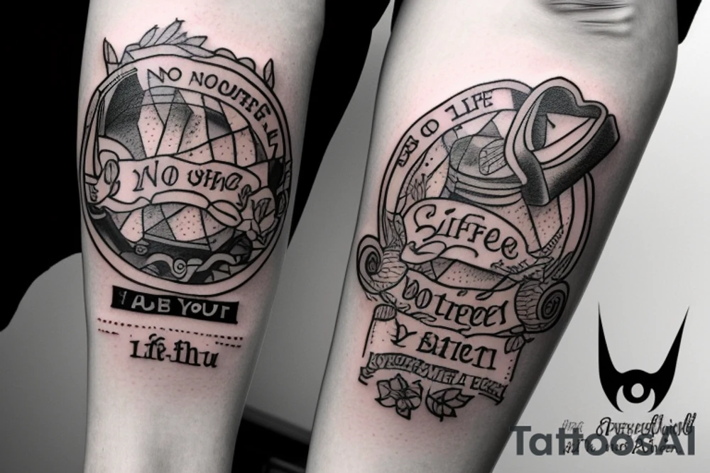 symbols with the words "No such thing as a life thats better than yours" tattoo idea