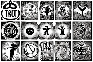 symbols with the words "Trust God" tattoo idea