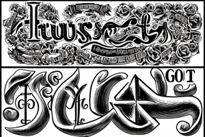 symbols with the words "Trust God" tattoo idea