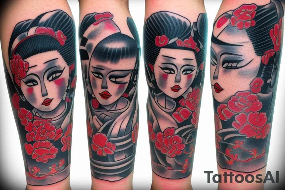 Robot geisha tattoo idea