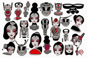 Robot geisha tattoo idea