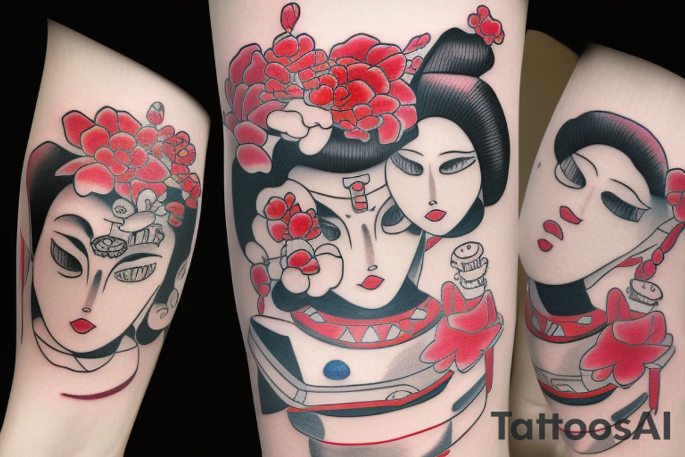 Robot geisha tattoo idea
