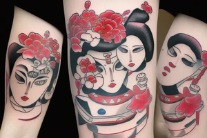 Robot geisha tattoo idea
