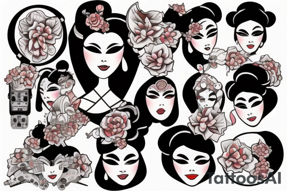 Robot geisha tattoo idea