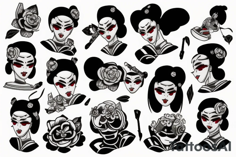 Robot geisha tattoo idea