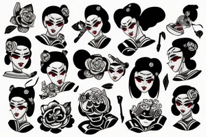 Robot geisha tattoo idea