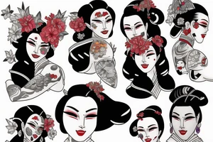 cyborg geisha tattoo idea