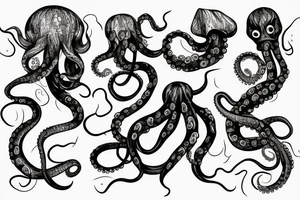 octopus with long tentacles tattoo idea