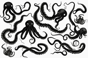 octopus with long tentacles tattoo idea