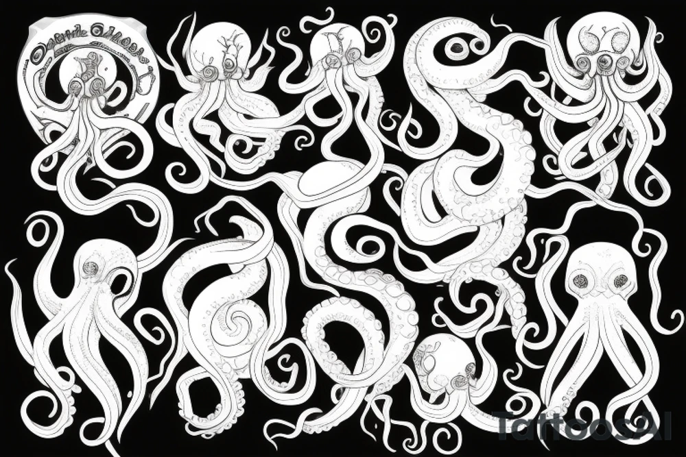 octopus with long tentacles tattoo idea