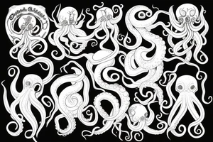 octopus with long tentacles tattoo idea