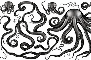 octopus with long tentacles tattoo idea