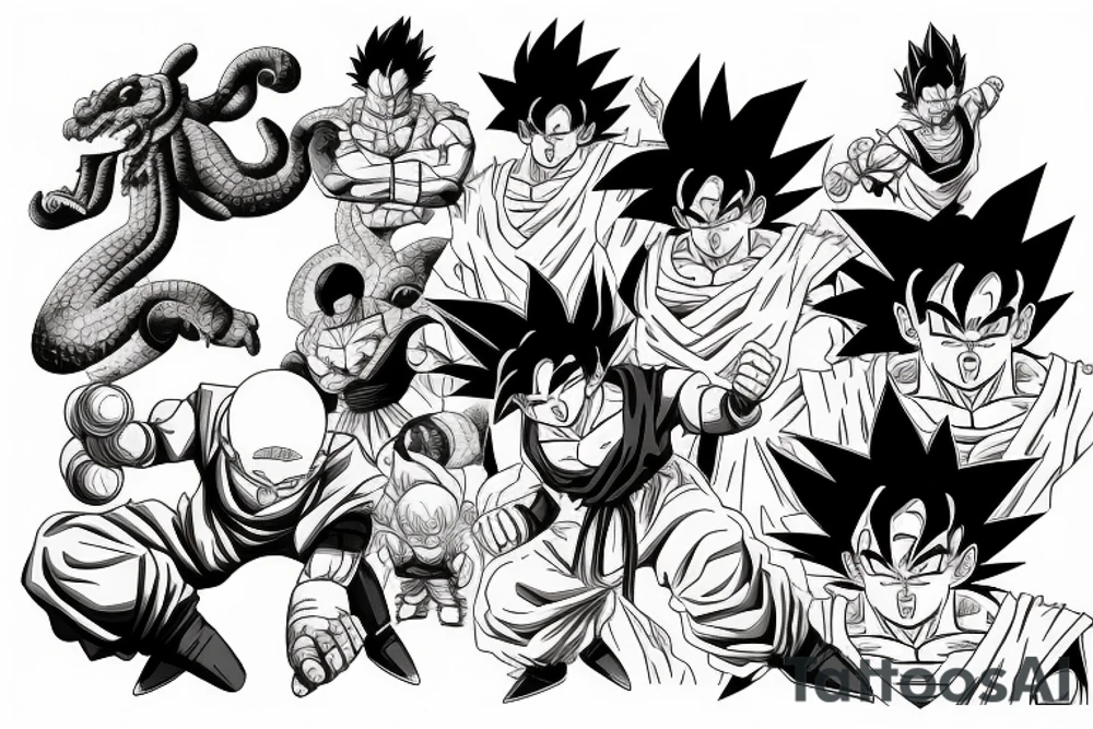 dragon ball theme tattoo idea