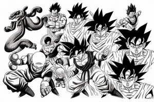 dragon ball theme tattoo idea