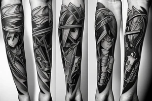 cool sword anime tattoo idea