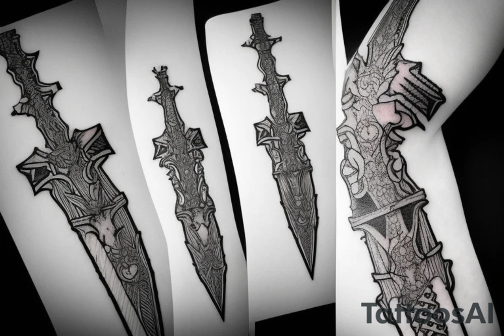 cool sword anime tattoo idea