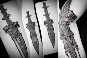 cool sword anime tattoo idea