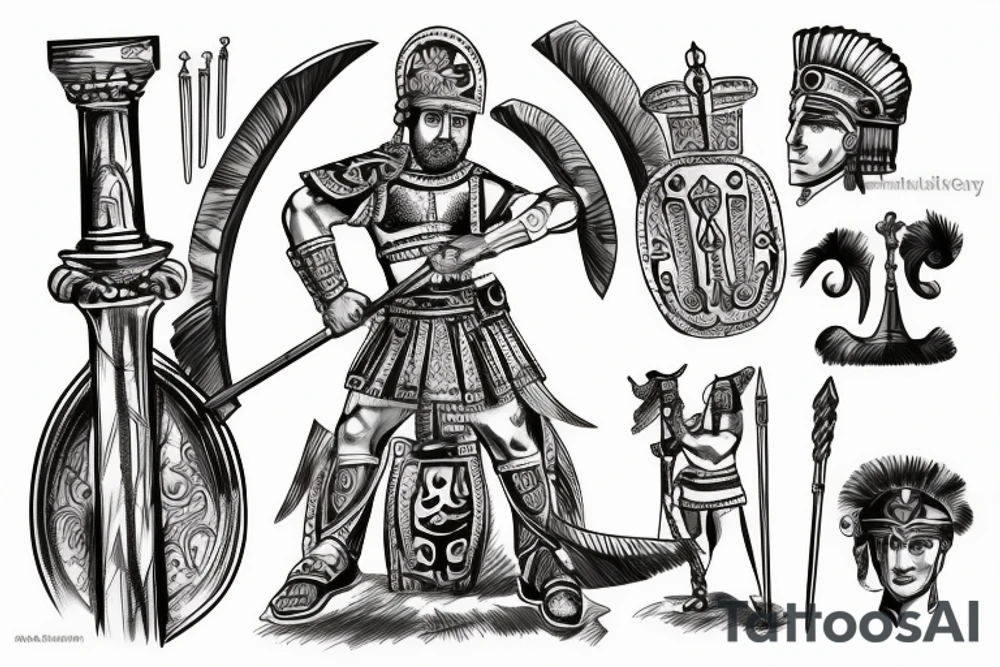 roman centurion tattoo idea