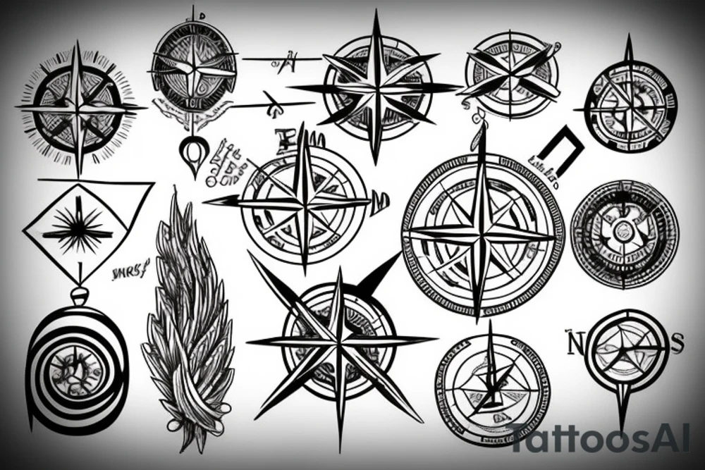 Compass and arrows tattoo idea