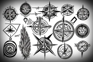 Compass and arrows tattoo idea