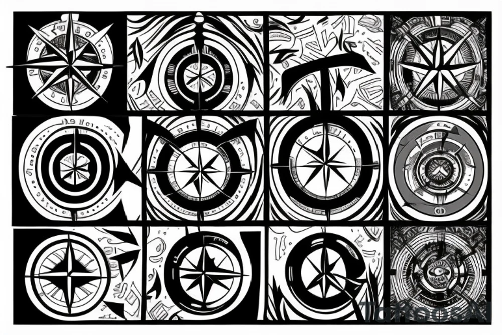Compass and arrows tattoo idea