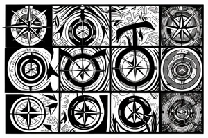 Compass and arrows tattoo idea
