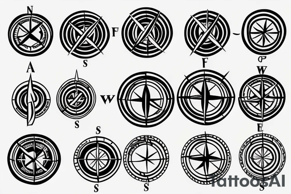 Compass and arrows tattoo idea