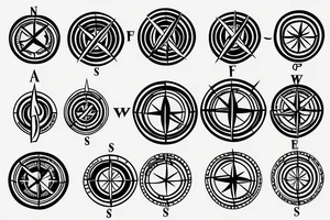 Compass and arrows tattoo idea