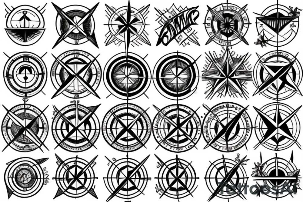 Compass and arrows tattoo idea