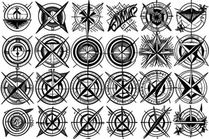 Compass and arrows tattoo idea