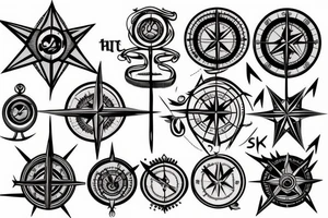 Compass and arrows tattoo idea