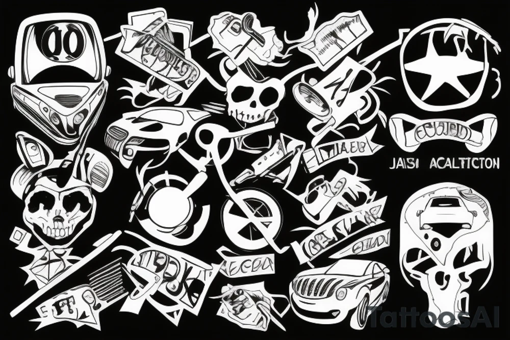 car crash tattoo idea