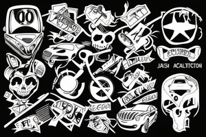 car crash tattoo idea