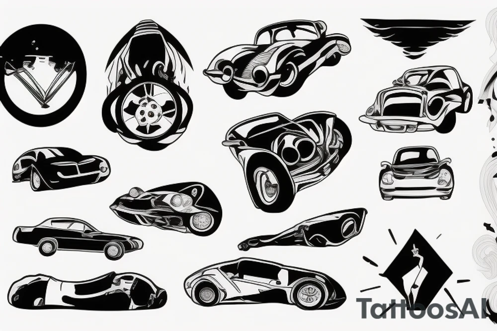 car crash tattoo idea