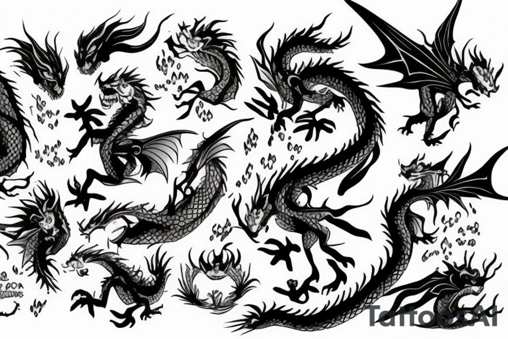 Dragon and cartoon moving castle that flies to the moon tattoo idea
