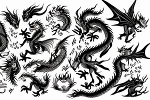 Dragon and cartoon moving castle that flies to the moon tattoo idea