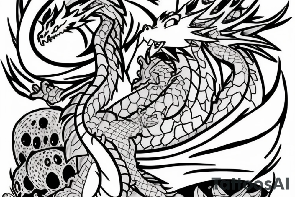 Dragon and cartoon moving castle that flies to the moon tattoo idea