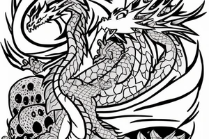 Dragon and cartoon moving castle that flies to the moon tattoo idea